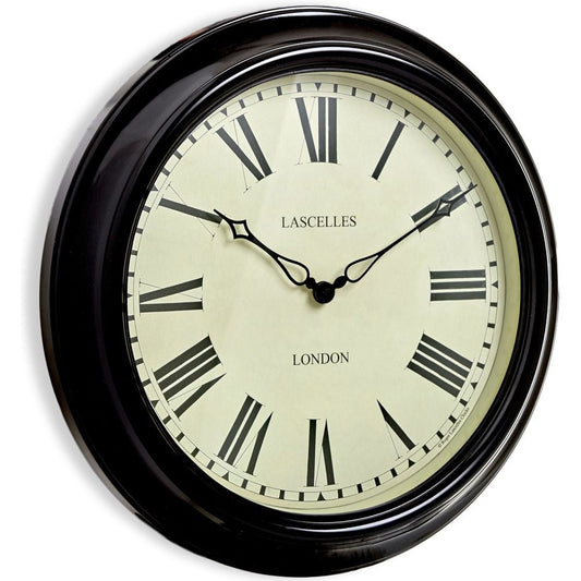 Black Station Wall Clock 45.5cm - TickTockClocks