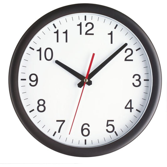 Black Wall Clock 28cm - TickTockClocks
