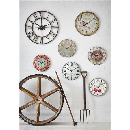 Bold Red Cherries Wall Clock 36cm - TickTockClocks