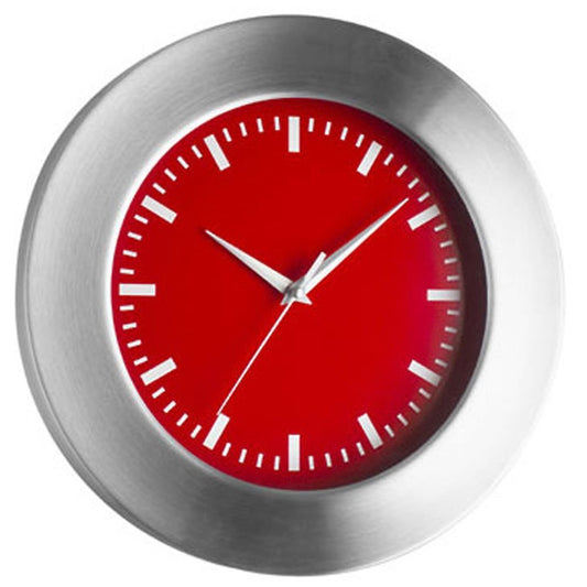 Brushed Aluminium & Glass Wall Clock 30cm - TickTockClocks