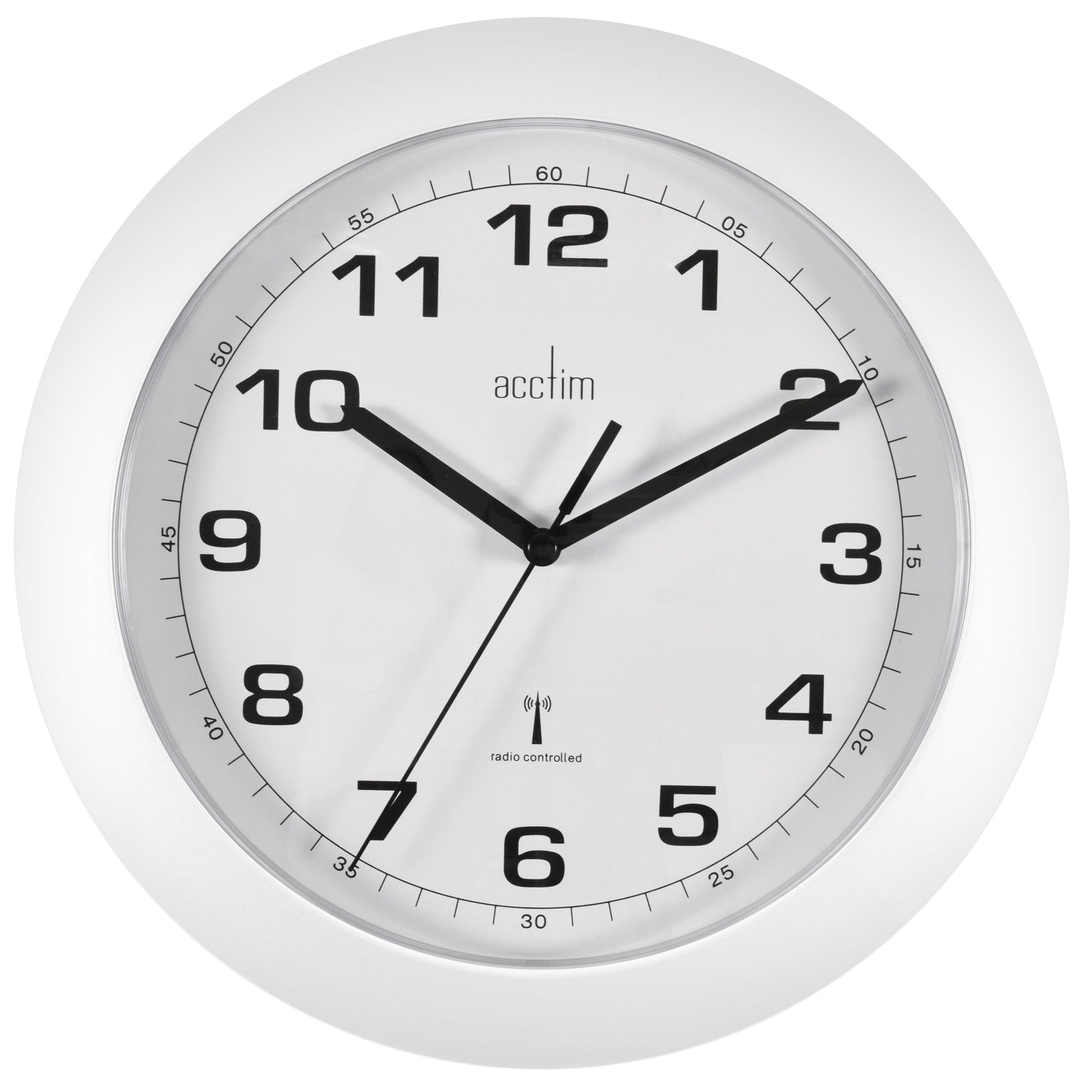 Cadiz White Radio Controlled Wall Clock 25.5cm - TickTockClocks