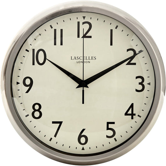 Chrome Wall Clock With Sweep Seconds Hand 30cm - TickTockClocks