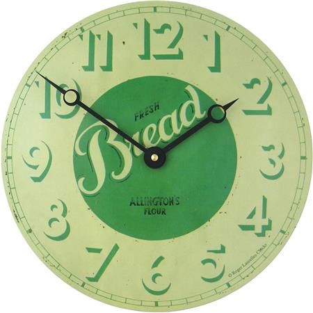 Convex Tin Clock, Fresh Bread Design 28cm - TickTockClocks