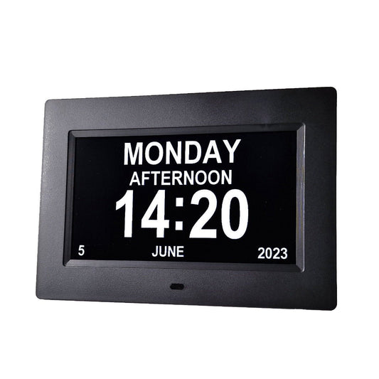 Dementia Clock with Medication Alarms & Selectable Analogue/Digital Displays (7 inch) - TickTockClocks