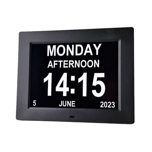 Dementia Clock with Medication Reminders & Selectable Analogue/Digital Displays (8 inch) - TickTockClocks