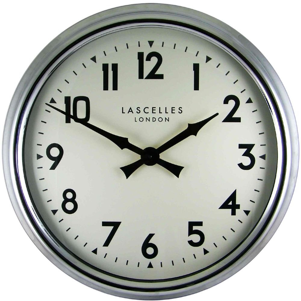 Designer Chrome Wall Clock 60cm - TickTockClocks
