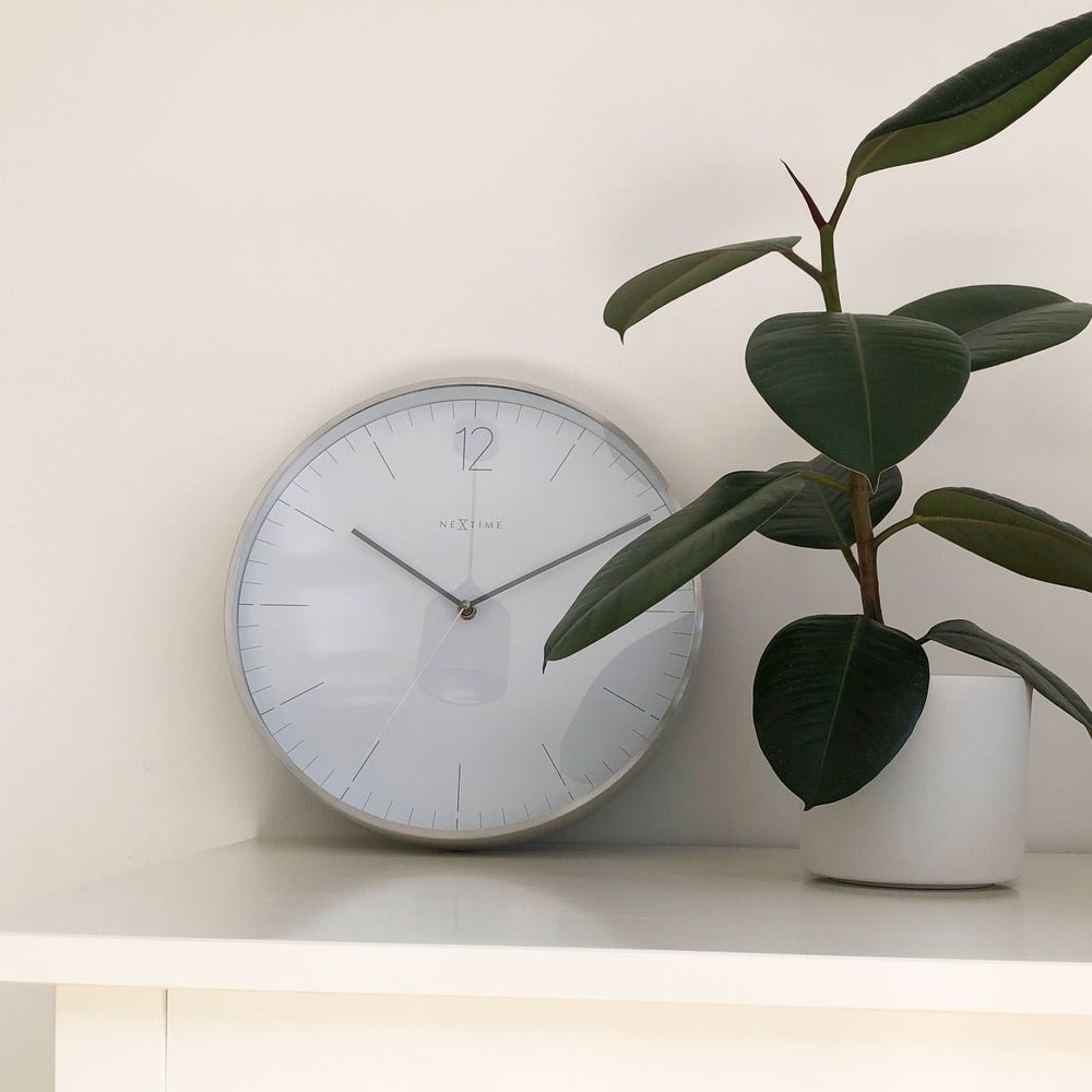 Essential Silver Wall Clock 34cm - TickTockClocks
