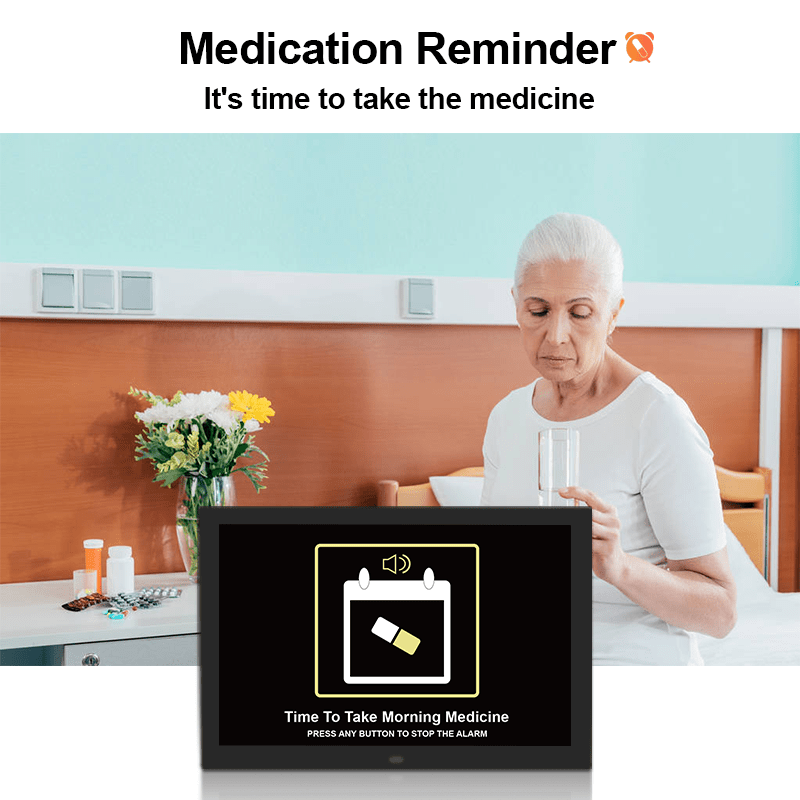 Extra-large Dementia Clock with Medication Reminders & Selectable Analogue/Digital Displays (15 inch) - TickTockClocks