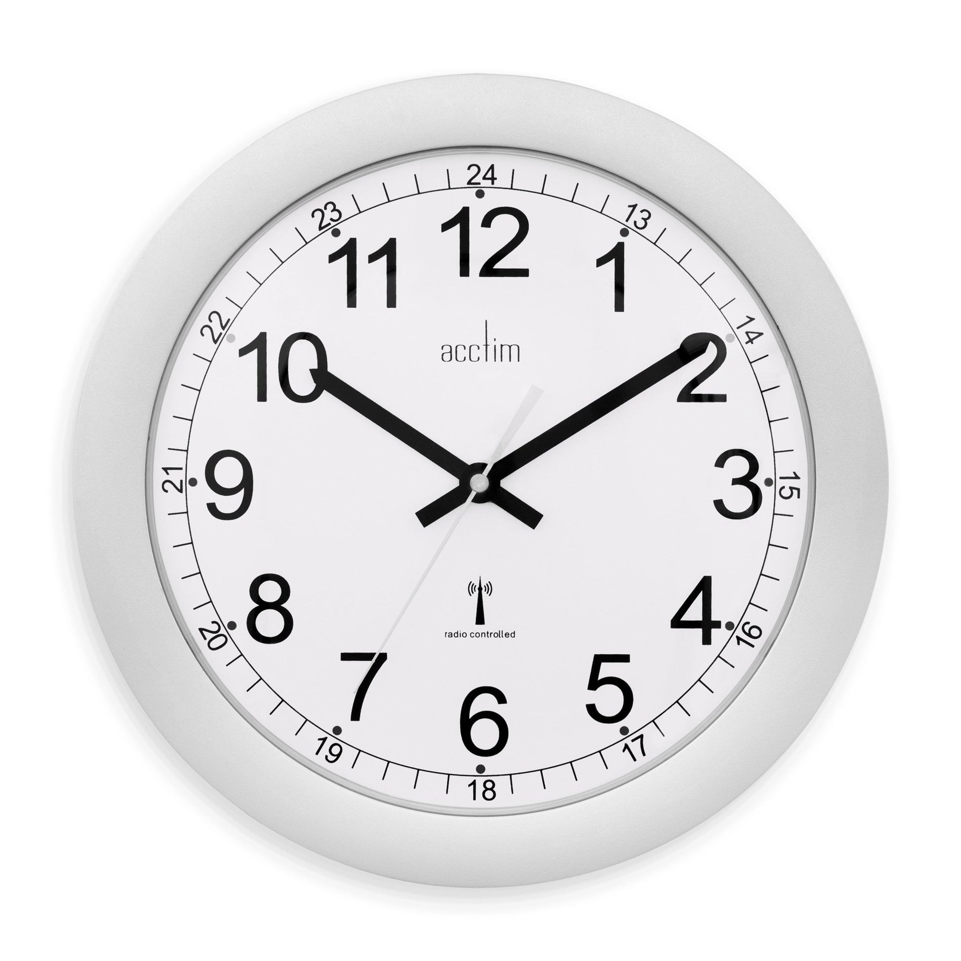 Formia Silver Radio Controlled Wall Clock 30cm - TickTockClocks