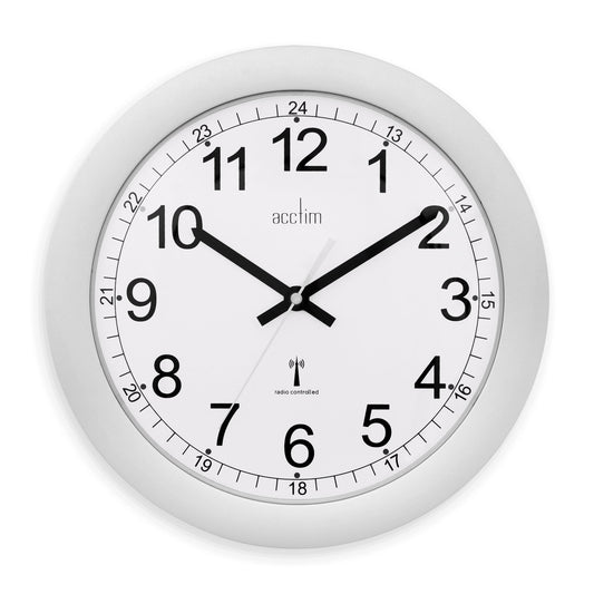 Formia Silver Radio Controlled Wall Clock 30cm - TickTockClocks