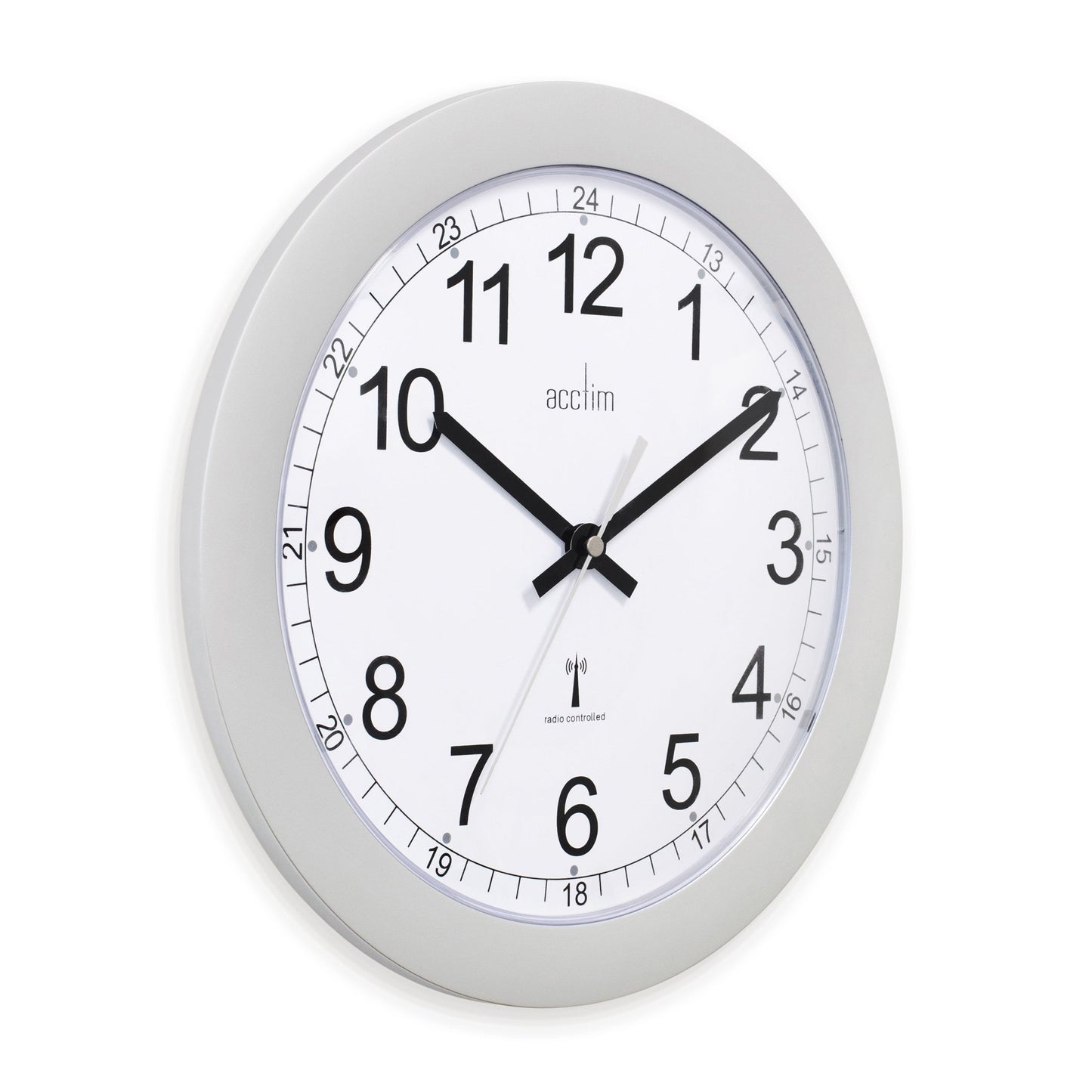 Formia Silver Radio Controlled Wall Clock 30cm - TickTockClocks