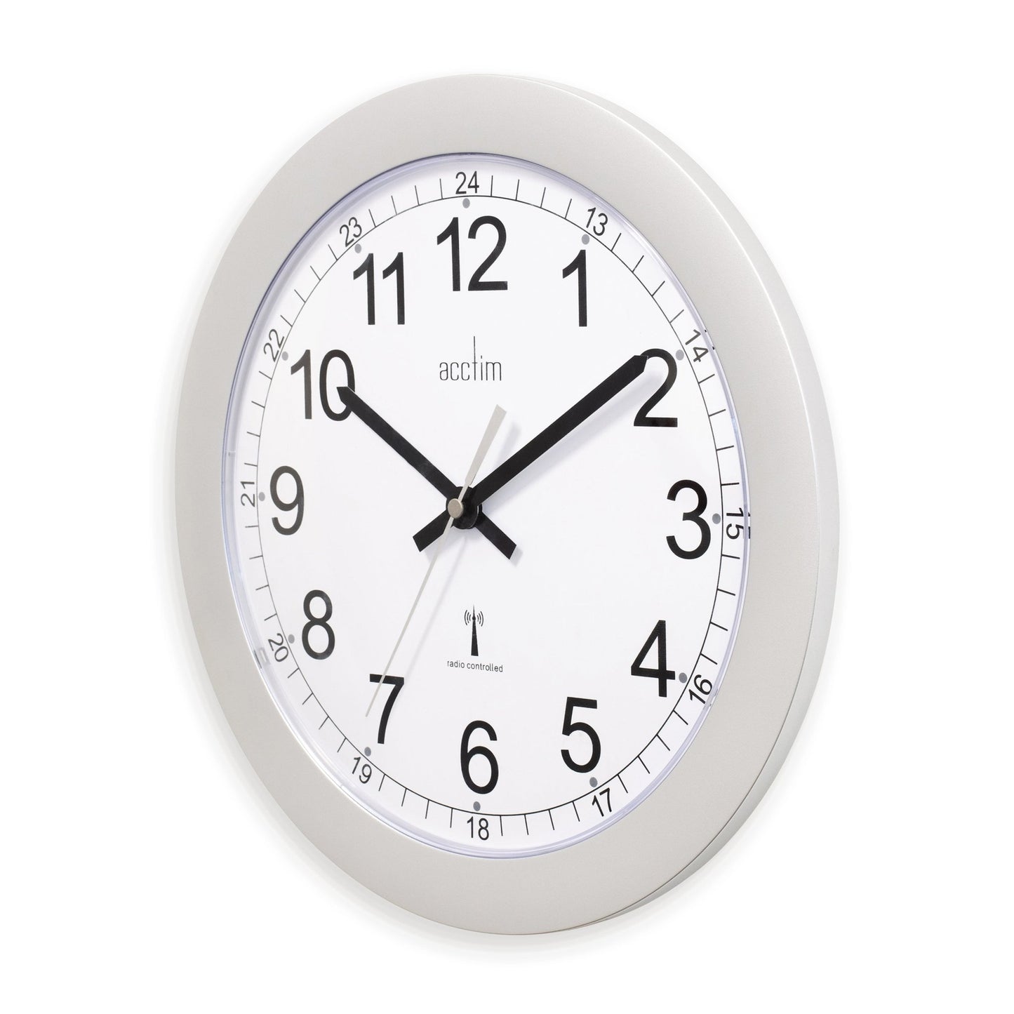 Formia Silver Radio Controlled Wall Clock 30cm - TickTockClocks