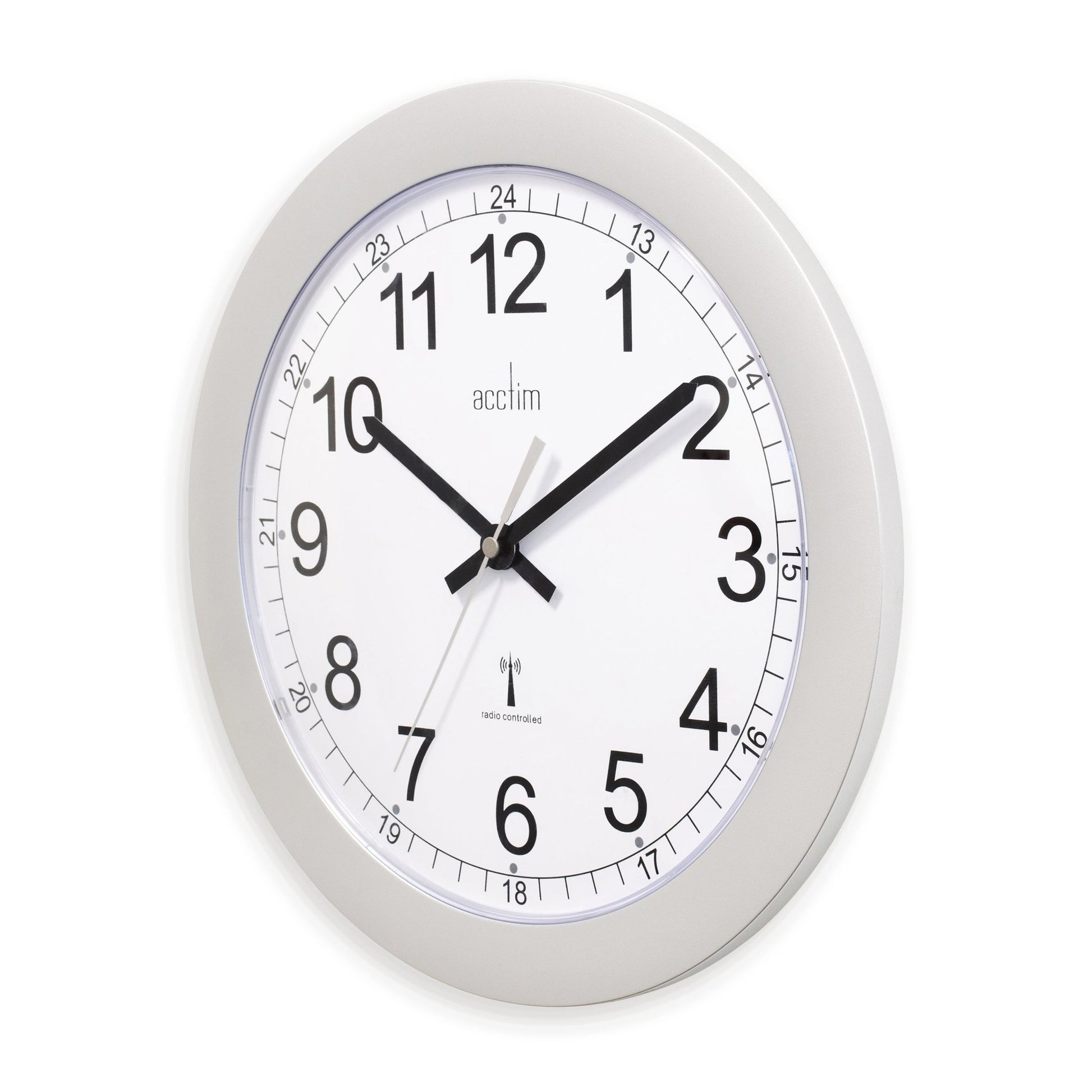 Formia Silver Radio Controlled Wall Clock 30cm - TickTockClocks