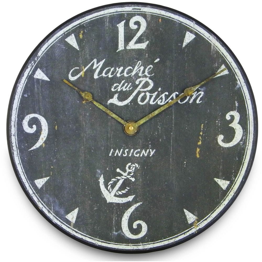 French Fish Market Wall Clock 36cm - TickTockClocks