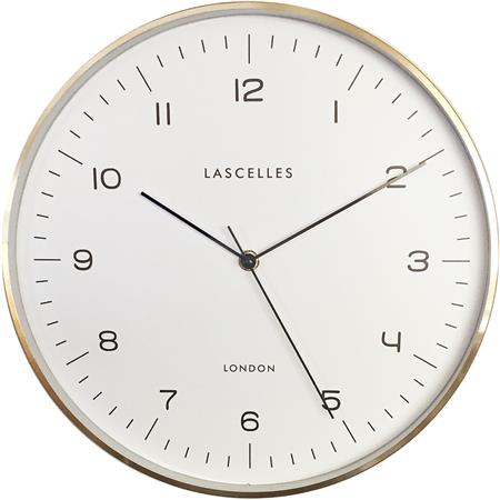 Gold Metal Cased Clock with off White Dial 31cm - TickTockClocks
