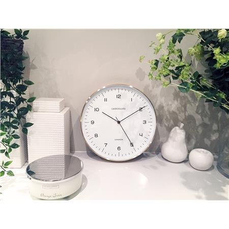 Gold Metal Cased Clock with off White Dial 31cm - TickTockClocks