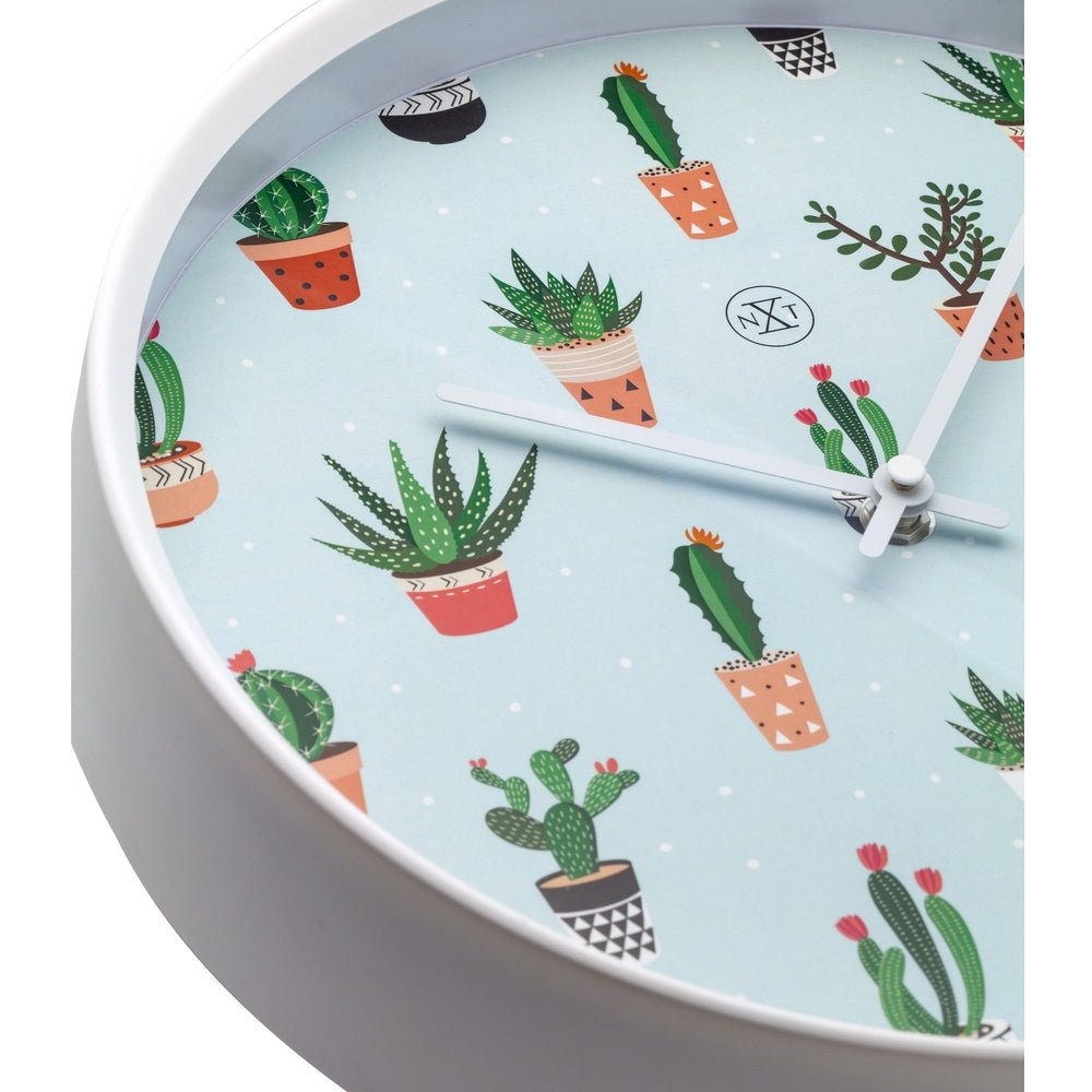 Green Cactus Wall Clock 30cm - TickTockClocks