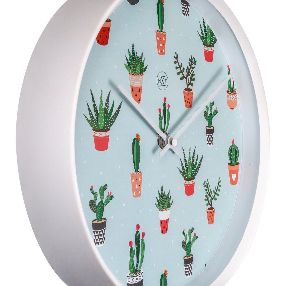 Green Cactus Wall Clock 30cm - TickTockClocks