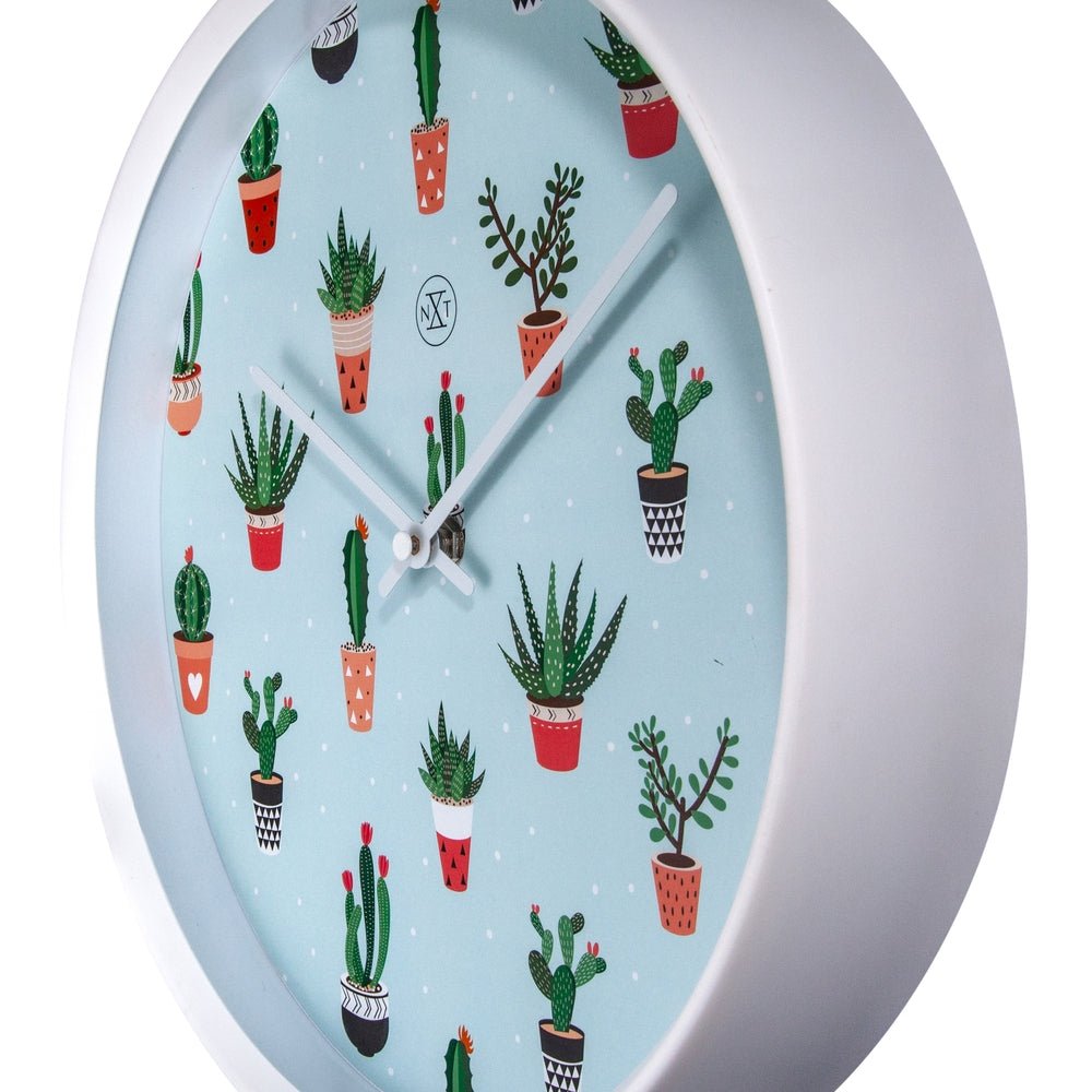 Green Cactus Wall Clock 30cm - TickTockClocks
