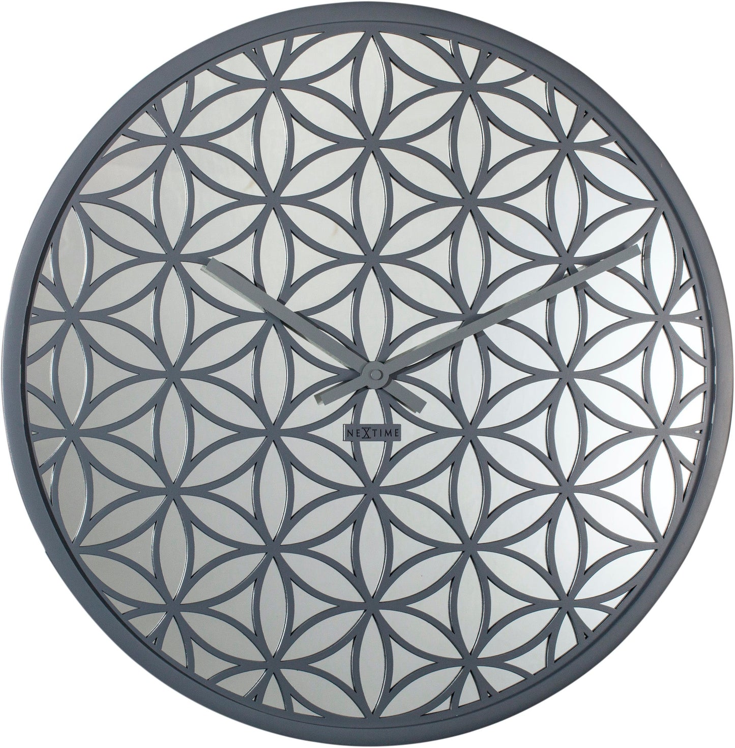 Grey Bella Mirror Wall Clock 50cm - TickTockClocks