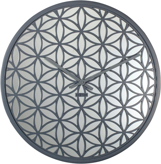 Grey Bella Mirror Wall Clock 50cm - TickTockClocks
