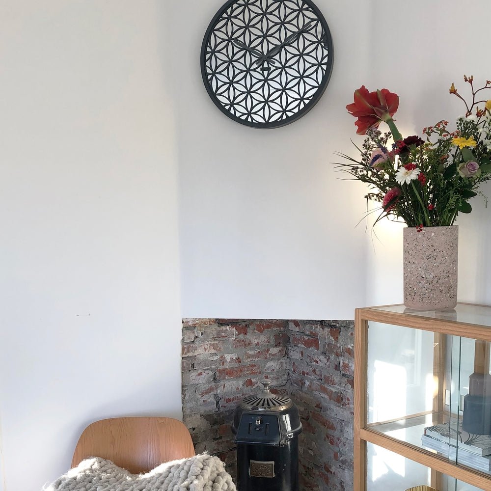 Grey Bella Mirror Wall Clock 50cm - TickTockClocks