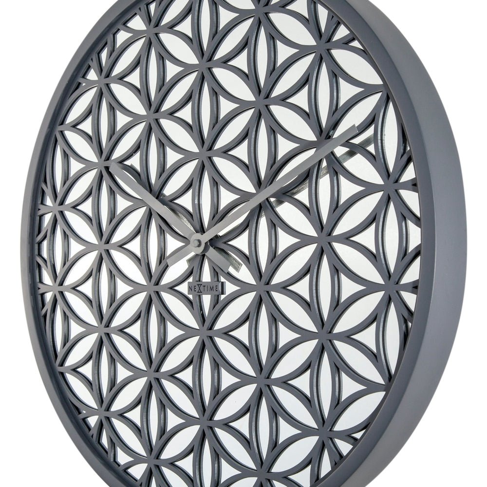 Grey Bella Mirror Wall Clock 50cm - TickTockClocks