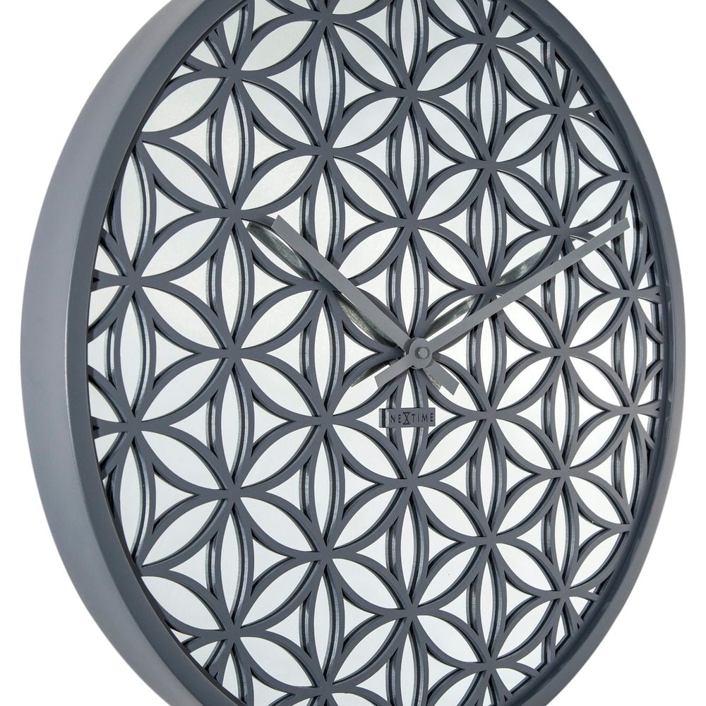 Grey Bella Mirror Wall Clock 50cm - TickTockClocks