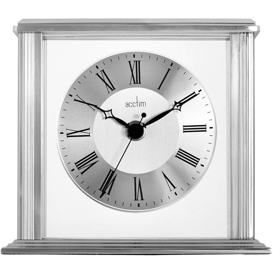 Hamilton Silver Mantel Clock 14cm - TickTockClocks
