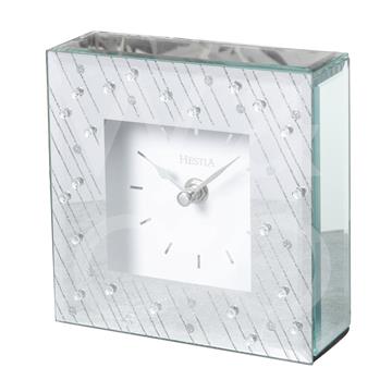HESTIA® Mirror Glass Raindrop Design Mantel Clock