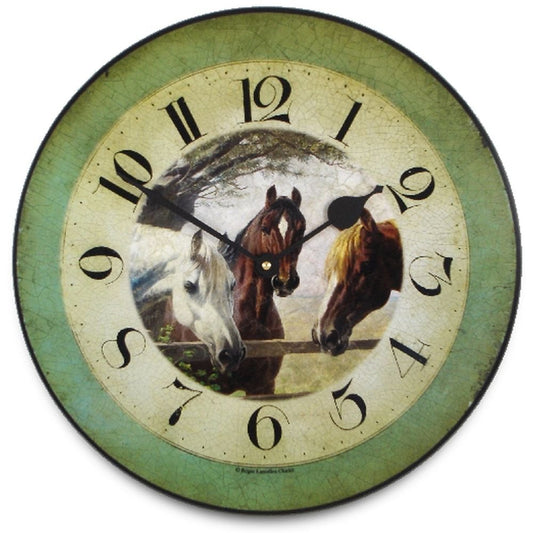 Horses Wall Clock 36cm - TickTockClocks