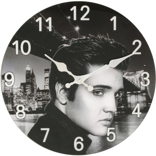 Iconic Collection Elvis Presley Glass Wall Clock - TickTockClocks
