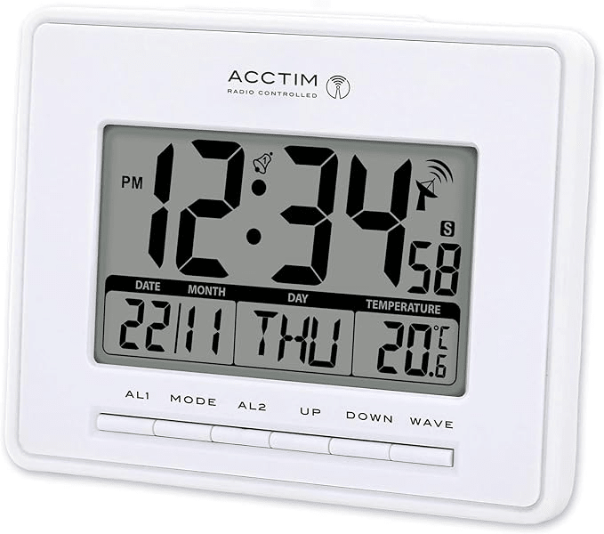 Infinity Radio Controlled LCD Digital Alarm Clock 17cm - TickTockClocks