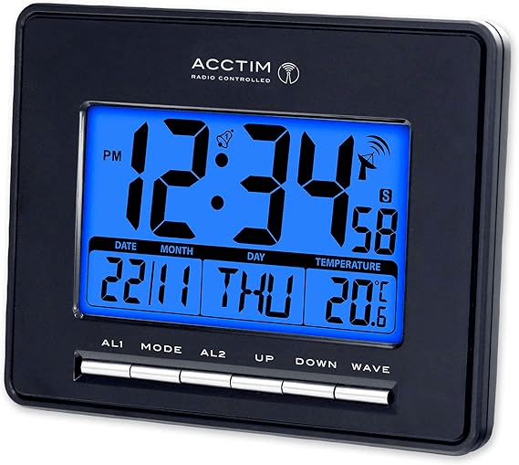 Infinity Radio Controlled LCD Digital Alarm Clock 17cm - TickTockClocks