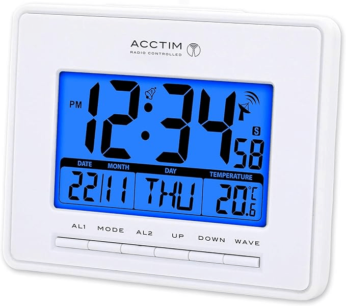 Infinity Radio Controlled LCD Digital Alarm Clock 17cm - TickTockClocks