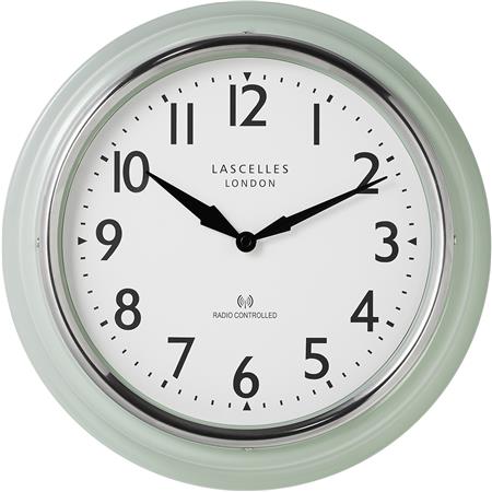 Lascelles Radio Controlled Green Kitchen Clock 35cm - TickTockClocks