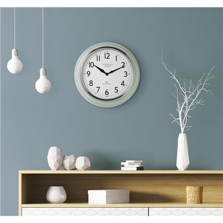 Lascelles Radio Controlled Green Kitchen Clock 35cm - TickTockClocks