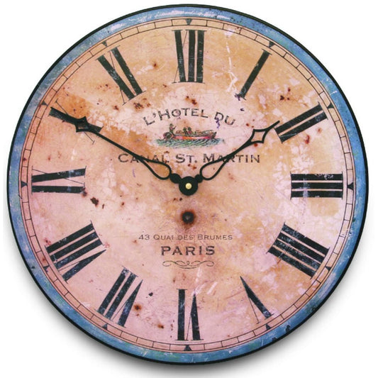 L'Hotel Du Canal St Martin Wall Clock 36cm - TickTockClocks