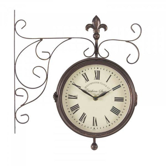 Marylebone Station Outdoor Wall Clock with Thermometer 20cm - TickTockClocks