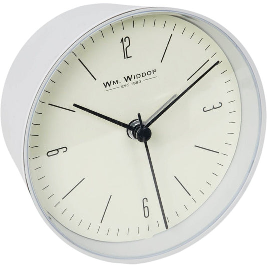 Matt White Alarm Clock - Matt White 10cm - TickTockClocks