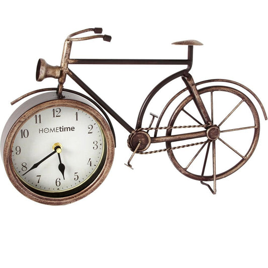 Metal Mantel Clock - Bicycle Arabic Dial 38.5cm - TickTockClocks