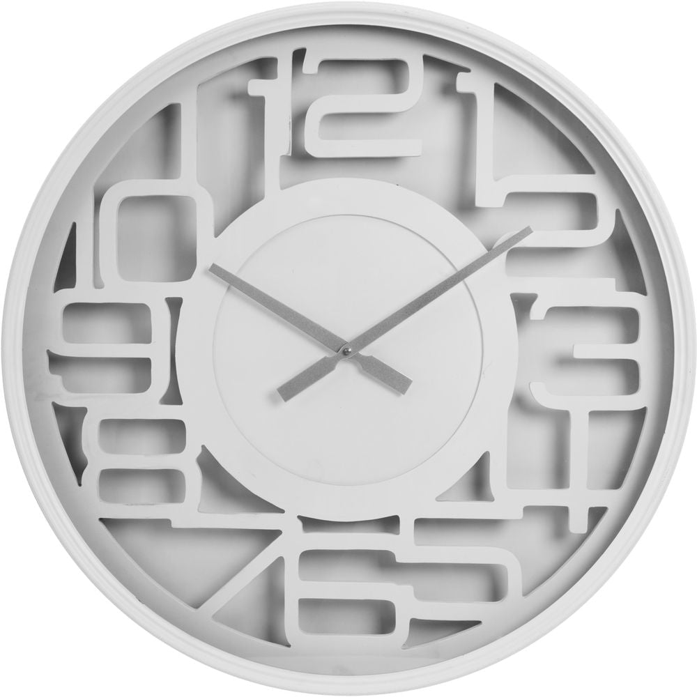 Metal Wall Clock - White Cut Out Arabic Dial 60cm - TickTockClocks
