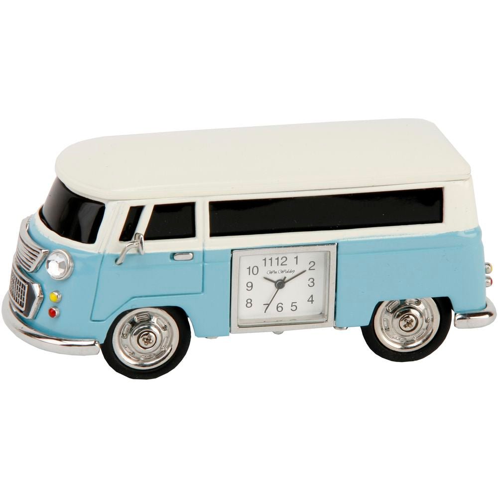 Miniature Clock Camper Van Blue - TickTockClocks