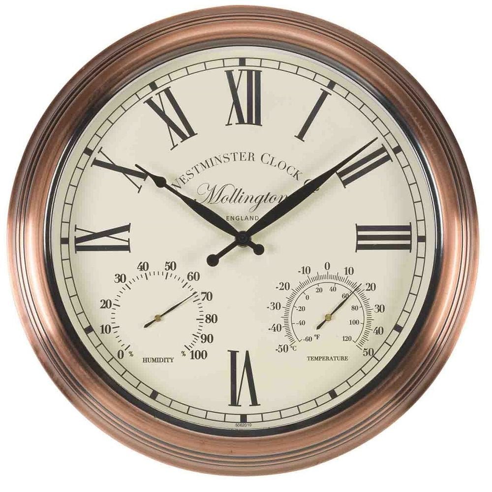 Mollington Outdoor Wall Clock with Thermometer 38cm - TickTockClocks
