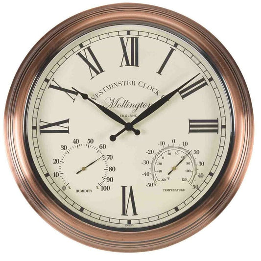 Mollington Outdoor Wall Clock with Thermometer 38cm - TickTockClocks