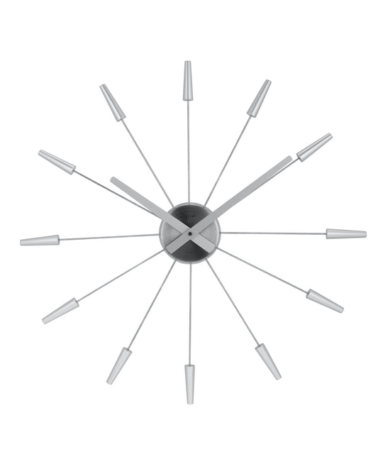 Silver PlugInn Wall Clock 58cm