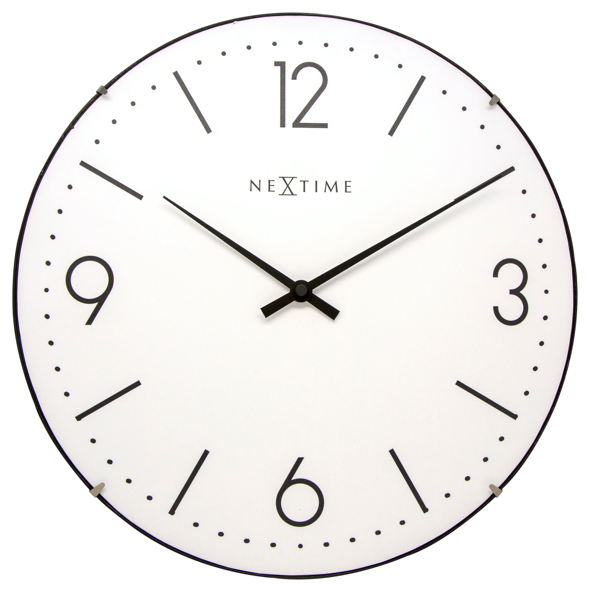 White Basic Dome Wall Clock 35cm