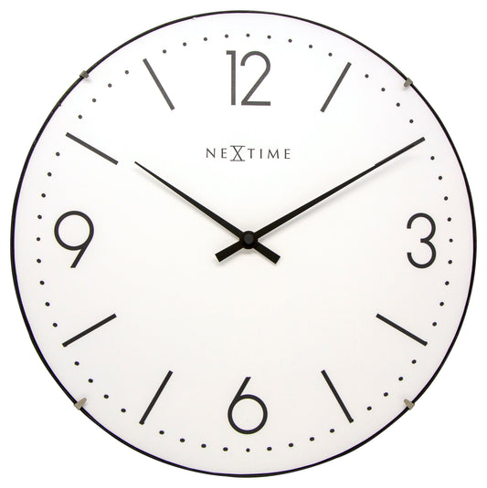 White Basic Dome Wall Clock 35cm