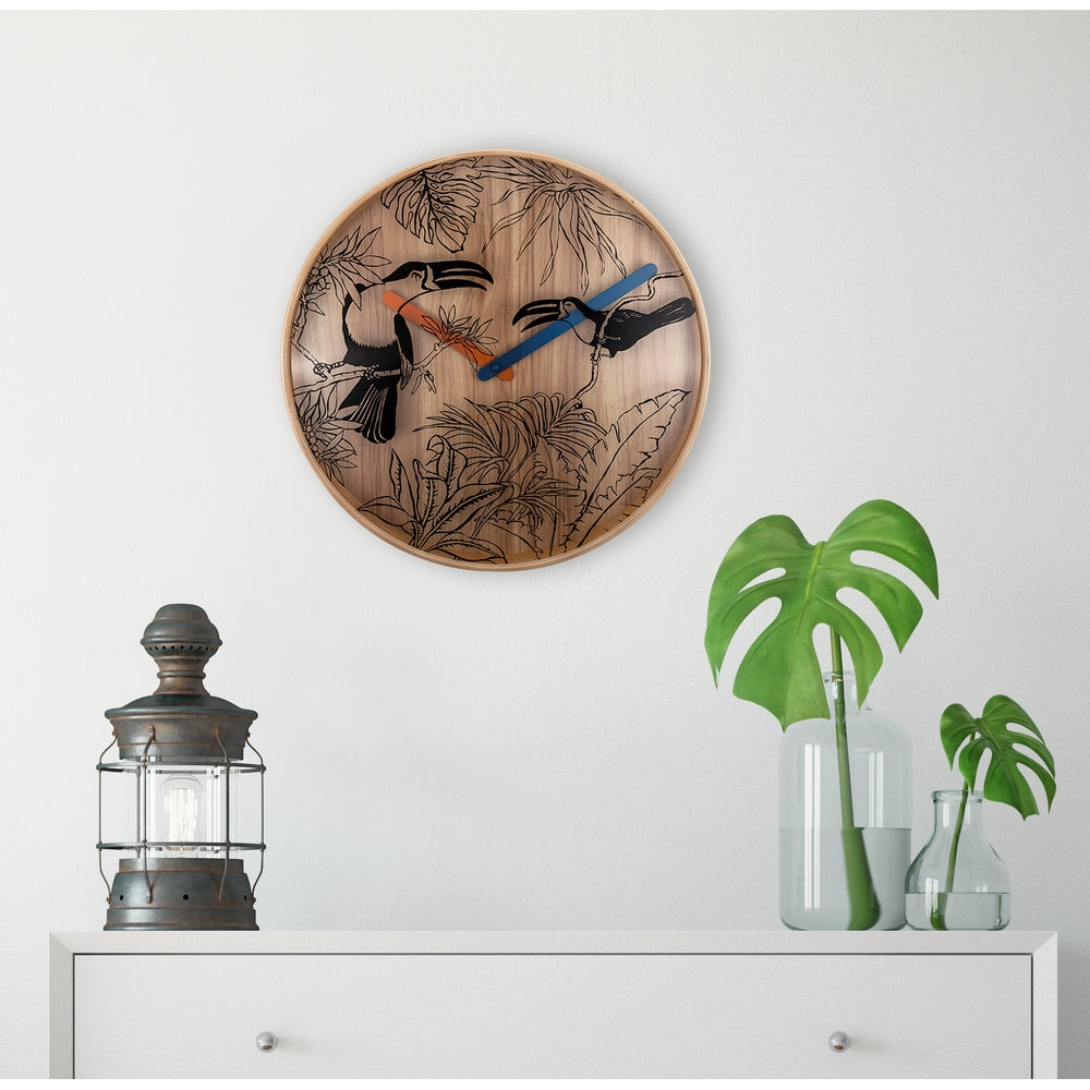 Tropical birds Wall Clock 40cm