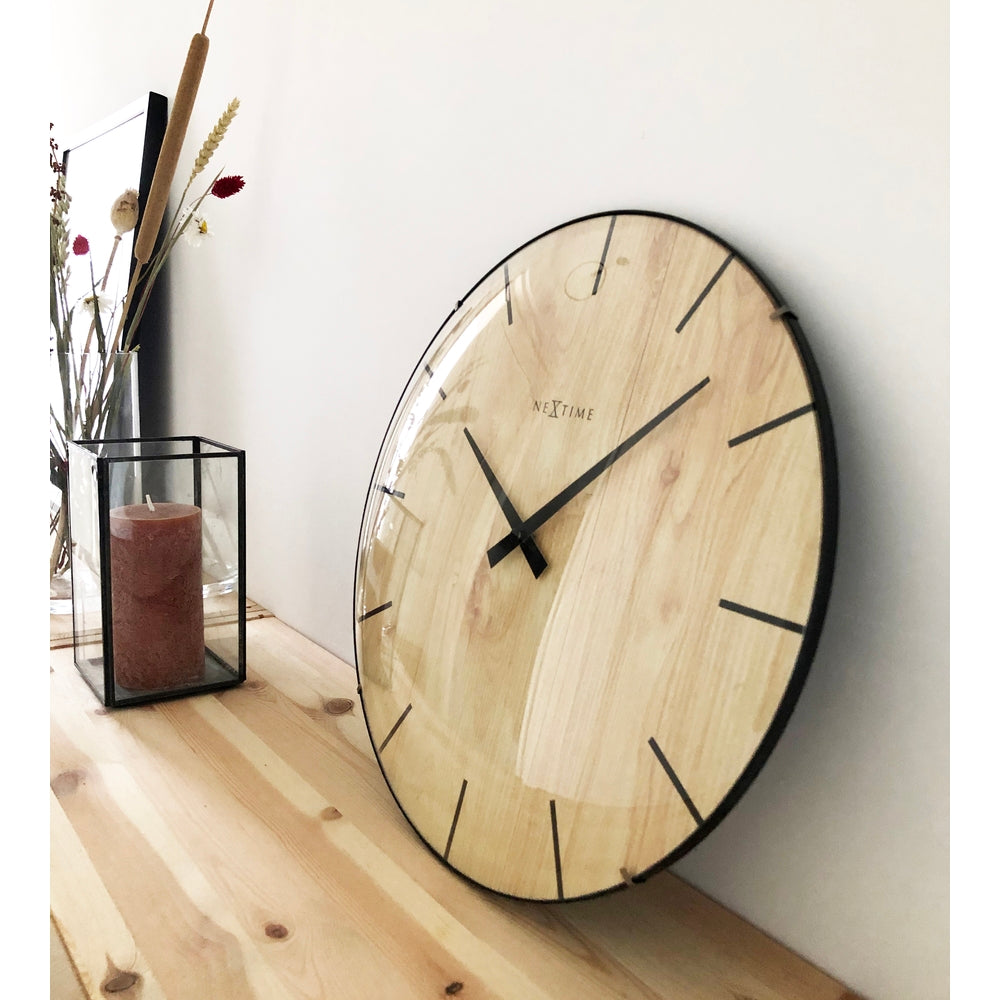 Edge Wood Dome Wall Clock 35cm